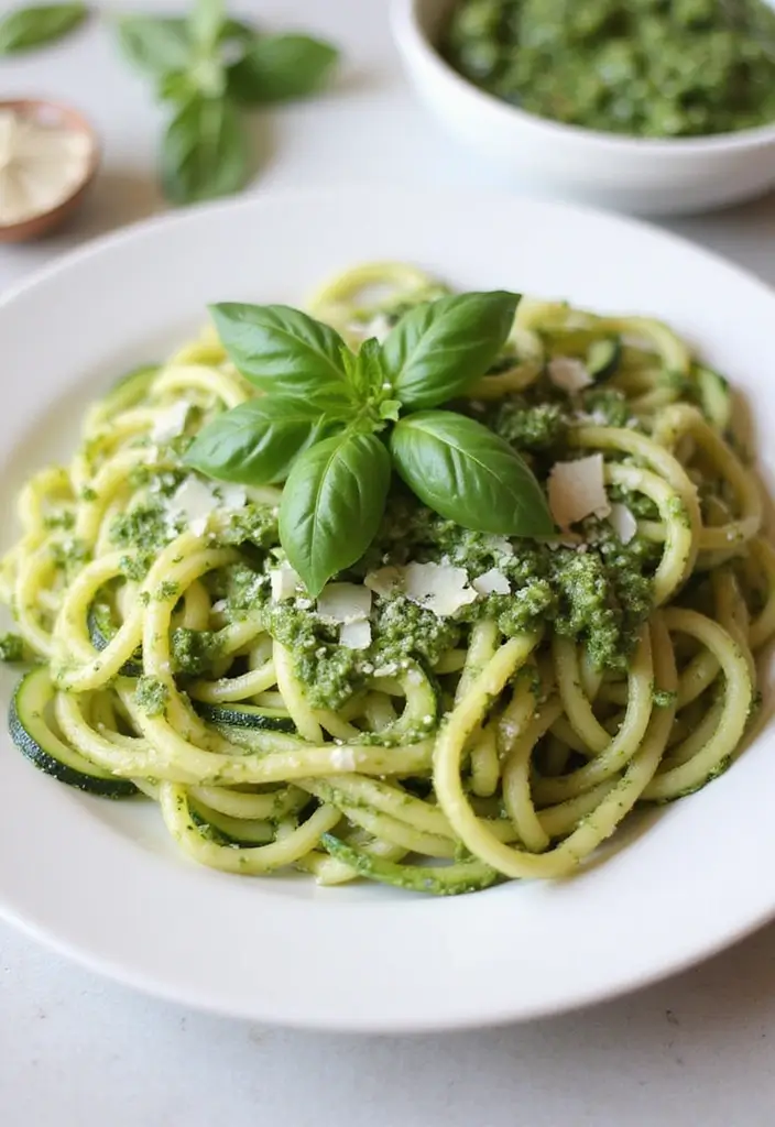 27 Easy Family Dinner Meal Ideas for Any Night - 7. Zucchini Noodles with Pesto