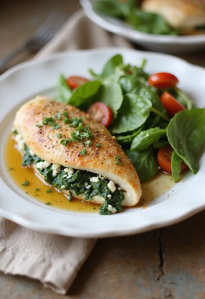27 Family Friendly Gluten Free Meals for Dinner - 15. Spinach and Feta Stuffed Chicken Breast