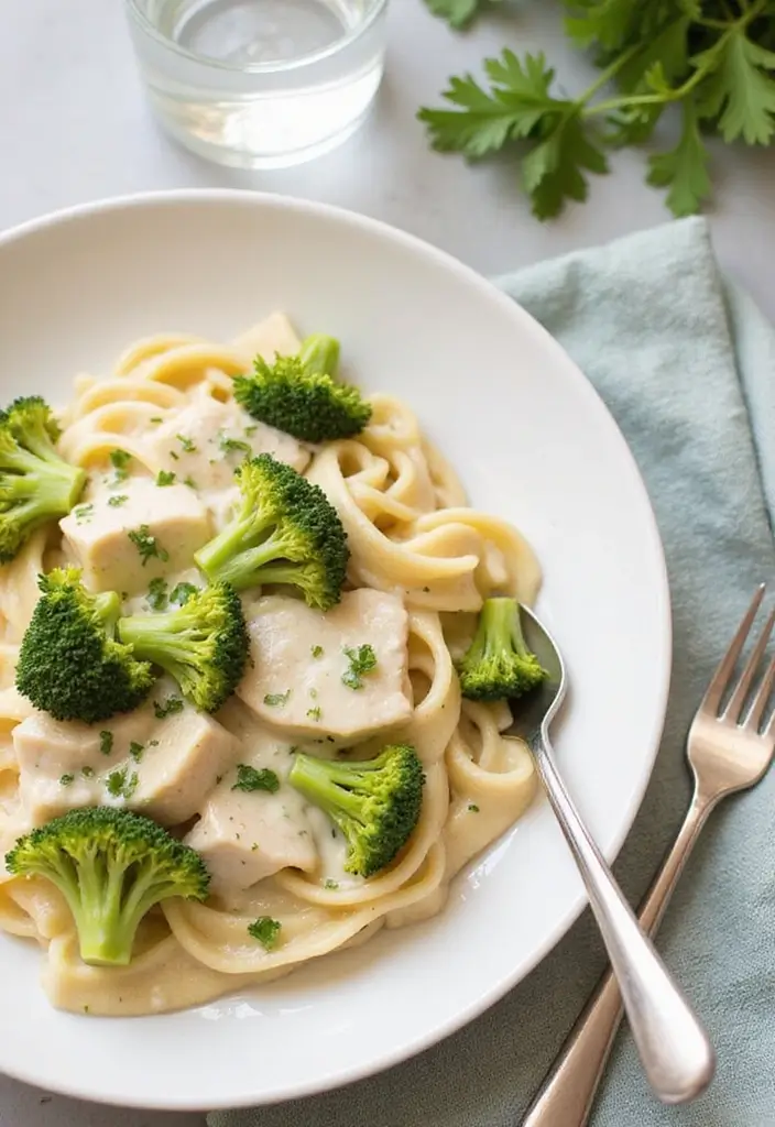 27 Family Friendly Gluten Free Meals for Dinner - 20. Chicken and Broccoli Alfredo