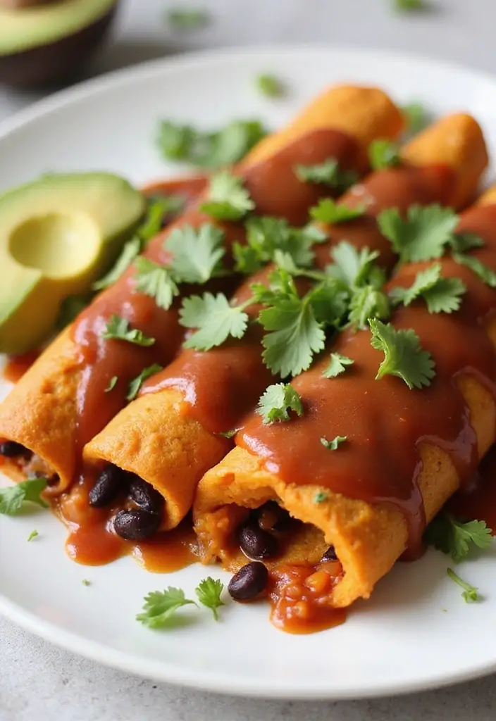 27 Family Friendly Gluten Free Meals for Dinner - 22. Sweet Potato and Black Bean Enchiladas