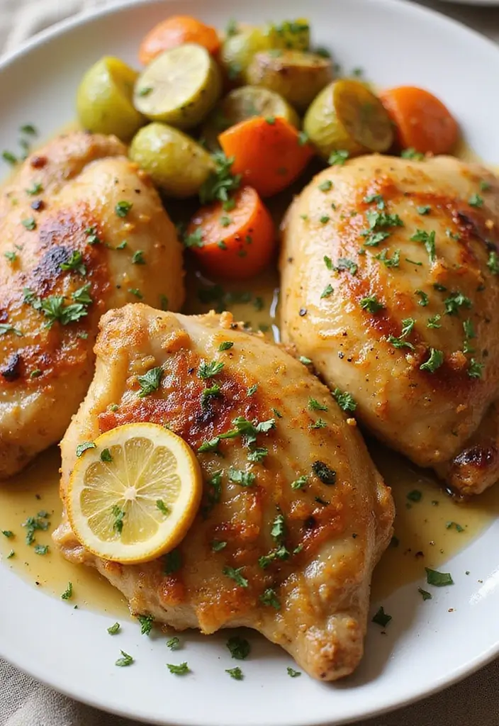 27 Family Friendly Gluten Free Meals for Dinner - 23. Lemon Garlic Roasted Chicken Thighs