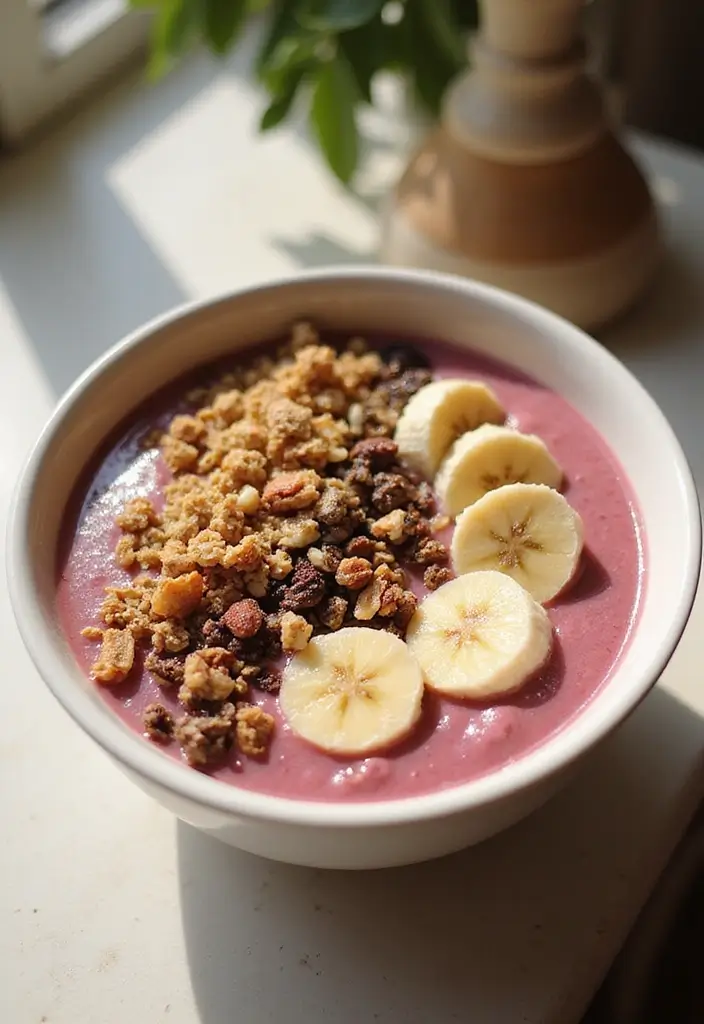 27 Family Friendly Gluten Free Meals for Dinner - 24. Peanut Butter and Banana Smoothie Bowl