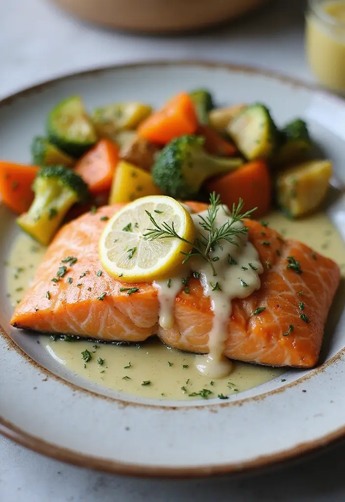 27 Family Friendly Gluten Free Meals for Dinner - 9. Salmon with Lemon-Dill Sauce
