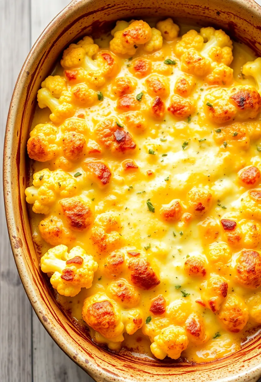 27 Low Carb Meals for the Whole Family to Enjoy - 11. Cheesy Cauliflower Bake