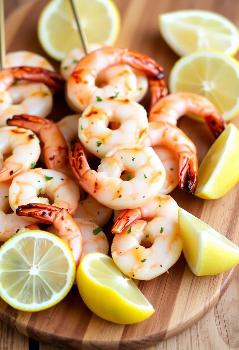 27 Low Carb Meals for the Whole Family to Enjoy - 18. Lemon Garlic Shrimp Skewers