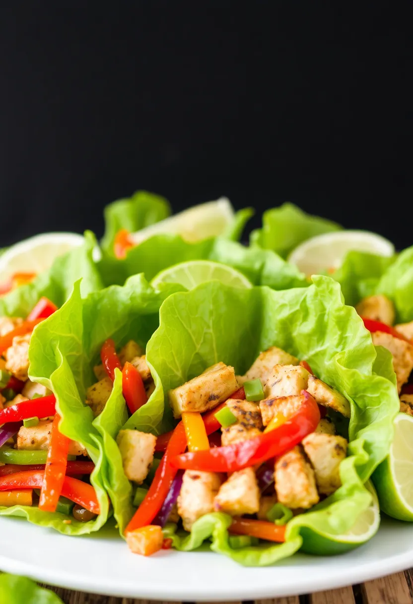27 Low Carb Meals for the Whole Family to Enjoy - 4. Chicken Fajita Lettuce Wraps
