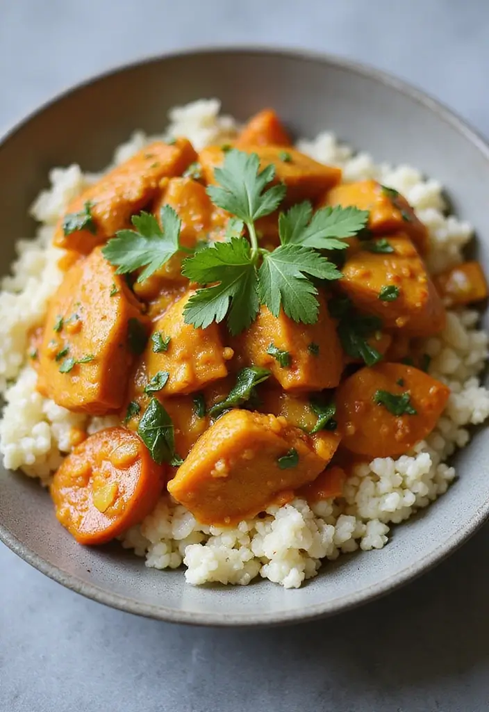 27 Whole30 Family Meal Recipes That Kids Will Actually Eat - 22. Chicken Curry with Cauliflower Rice