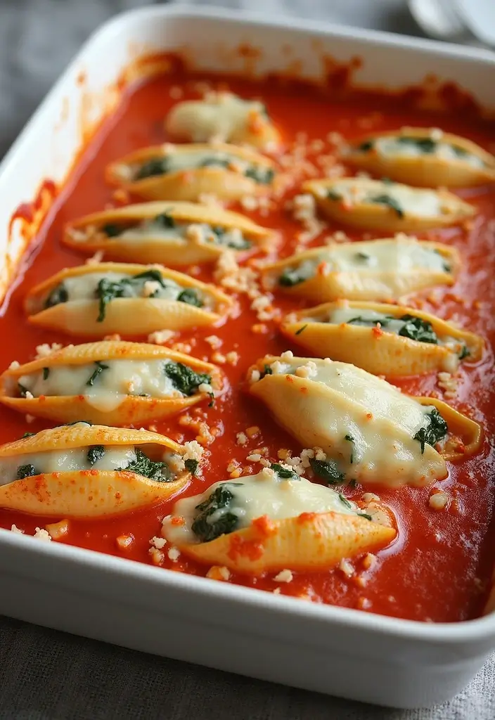 28 Cheap Healthy Meals for Family on a Tight Budget - 14. Spinach and Cheese Stuffed Shells