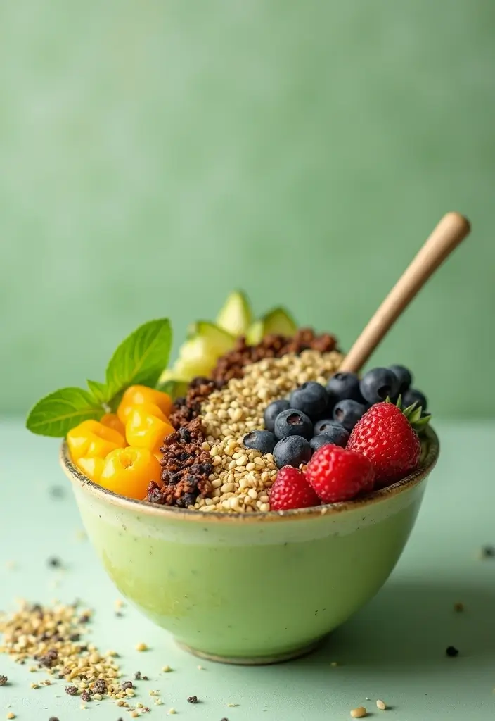 28 Cheap Healthy Meals for Family on a Tight Budget - 27. Green Smoothie Bowl