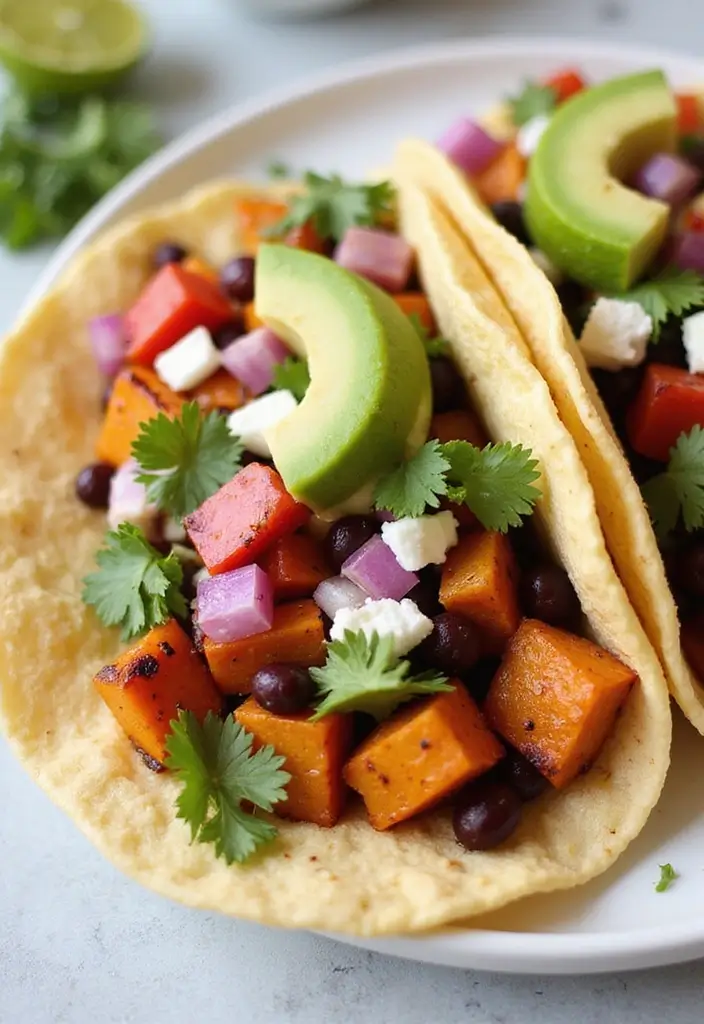 28 Cheap Healthy Meals for Family on a Tight Budget - 5. Sweet Potato and Black Bean Tacos