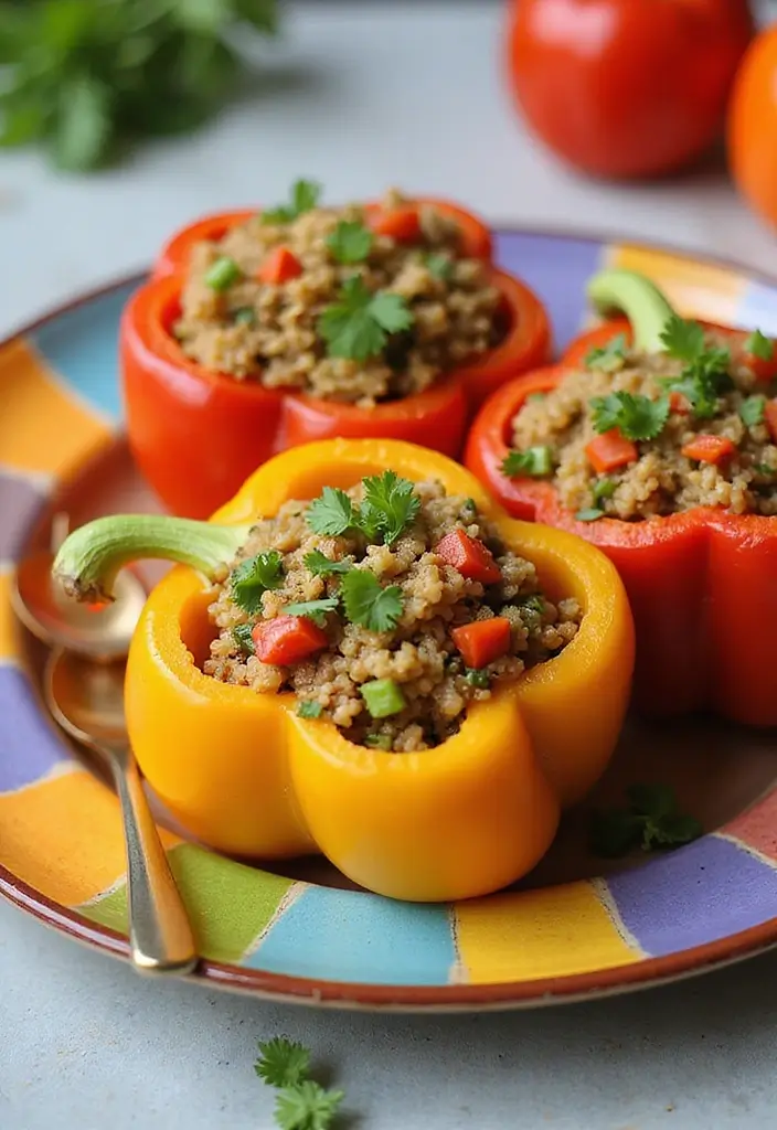28 Family Friendly 21 Day Fix Meal Recipes That Work - 26. Mediterranean Quinoa Stuffed Peppers