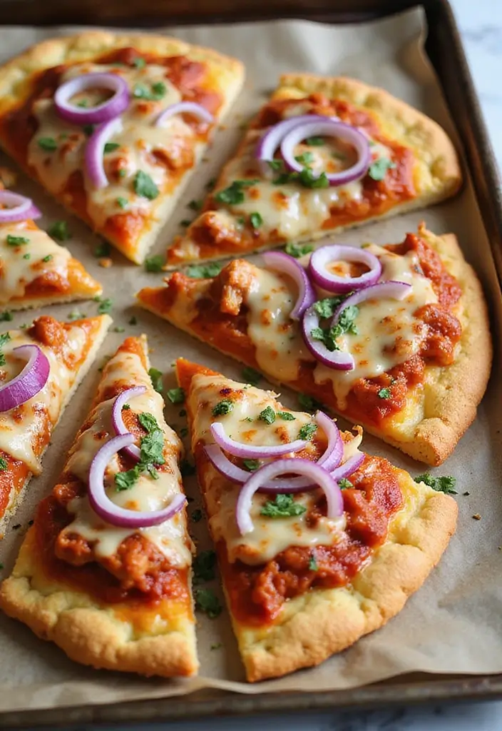 28 Family Friendly 21 Day Fix Meal Recipes That Work - 6. Tangy BBQ Chicken Pizza on Cauliflower Crust