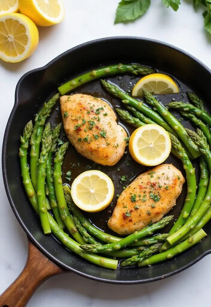 28 Family Friendly 21 Day Fix Meal Recipes That Work - 7. One-Pan Lemon Herb Chicken and Asparagus