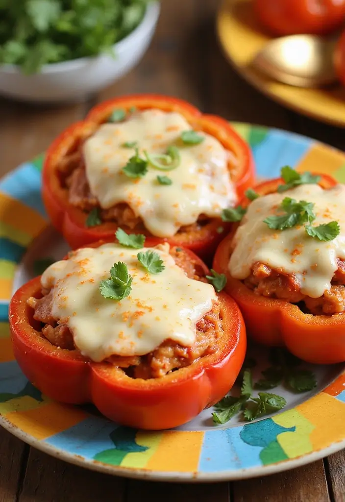 28 Keto Crock Pot Family Meal Recipes for Low Carb Eating - 27. Chicken Parmesan Stuffed Peppers