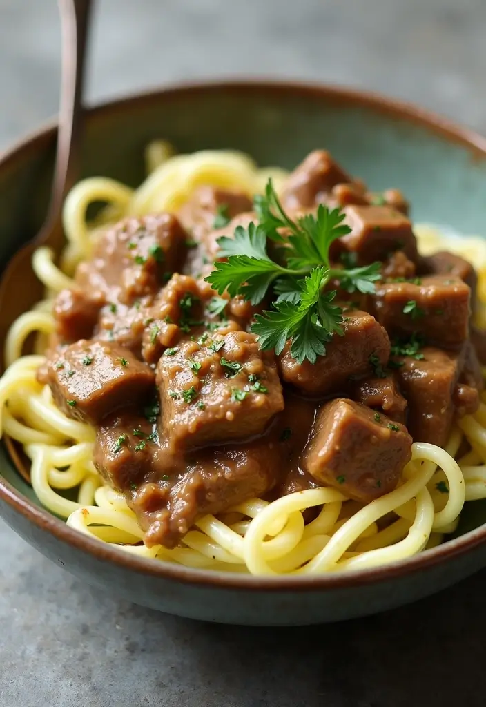 28 Keto Crock Pot Family Meal Recipes for Low Carb Eating - 8. Beef Stroganoff