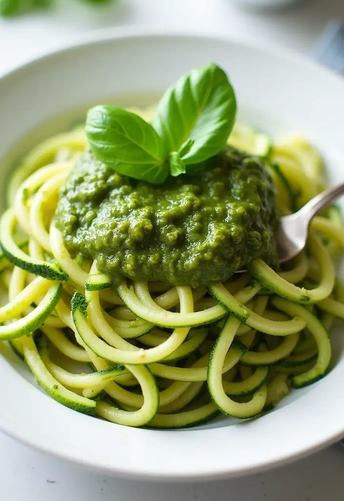 28 Low Calorie Healthy Family Dinner Recipes to Try - 1. Zucchini Noodles with Avocado Pesto