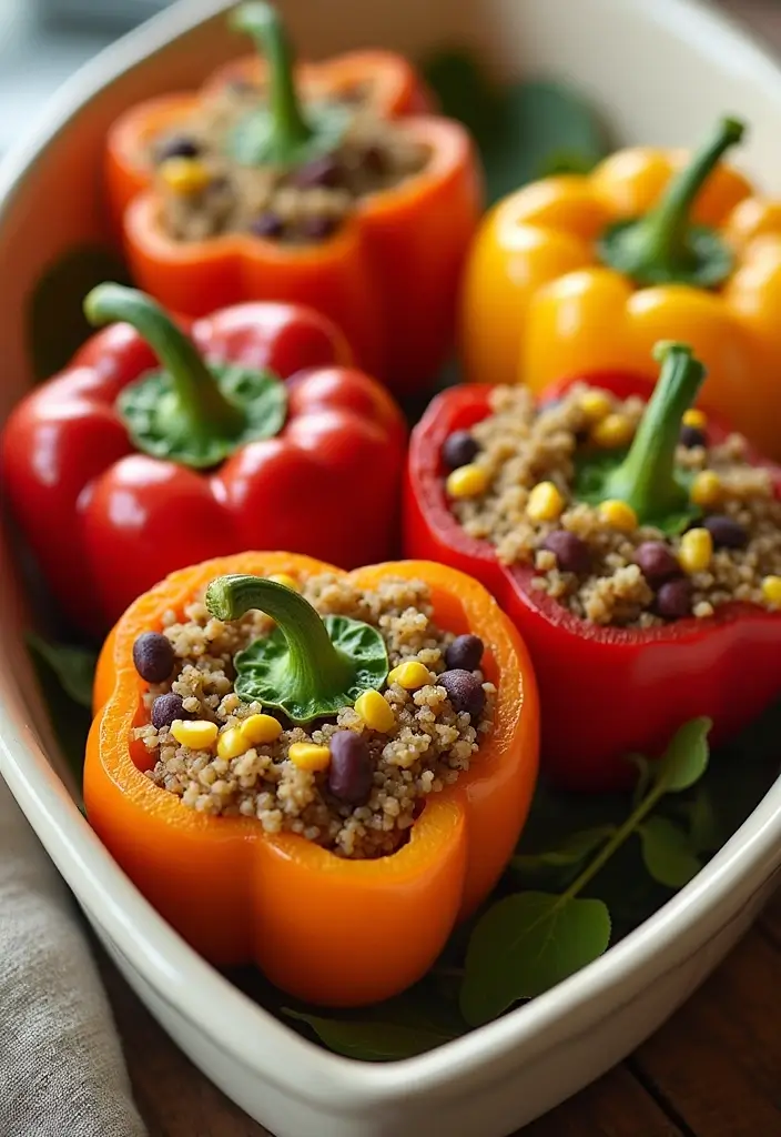 28 Low Calorie Healthy Family Dinner Recipes to Try - 2. Quinoa Stuffed Bell Peppers