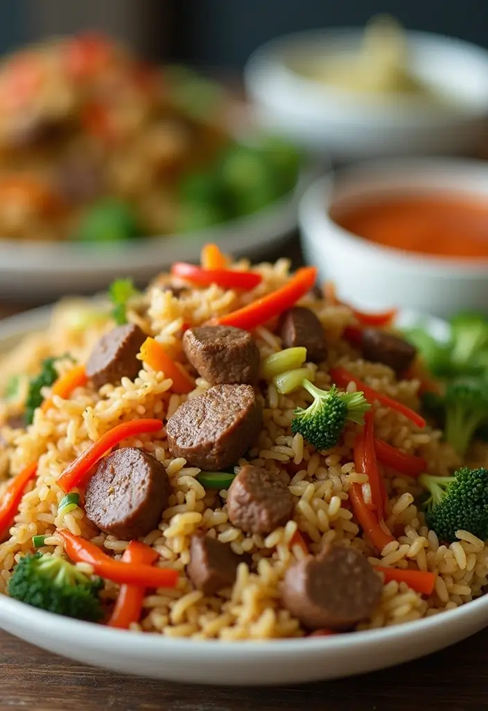 28 Low Calorie Healthy Family Dinner Recipes to Try - 23. Beef Stir-Fried Rice