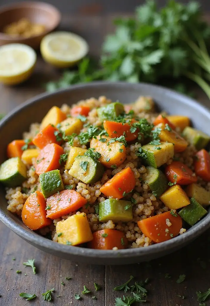 28 Low Calorie Healthy Family Dinner Recipes to Try - 28. Vegetable Sauté with Quinoa
