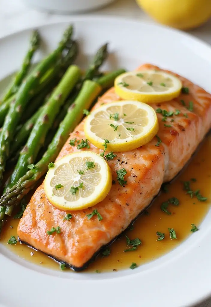 28 Low Calorie Healthy Family Dinner Recipes to Try - 5. Baked Salmon with Asparagus