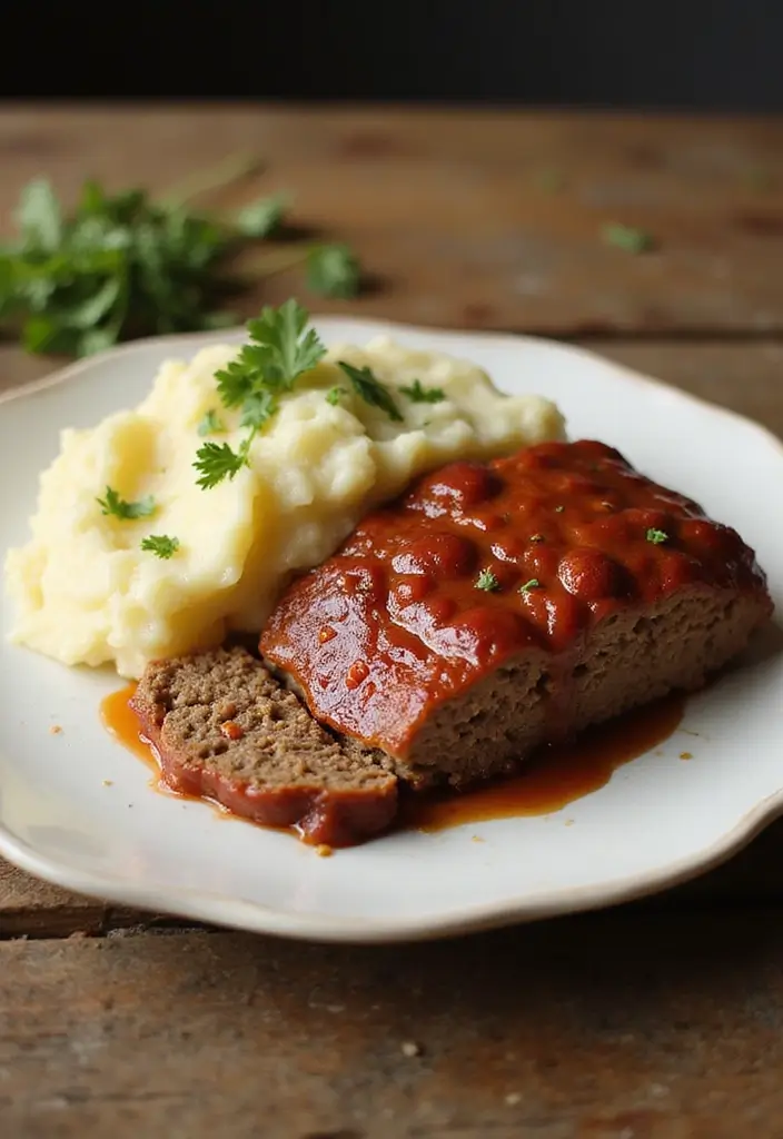 28 Old Fashioned Family Recipes for Classic Meals - 3. Classic Meatloaf with Mashed Potatoes