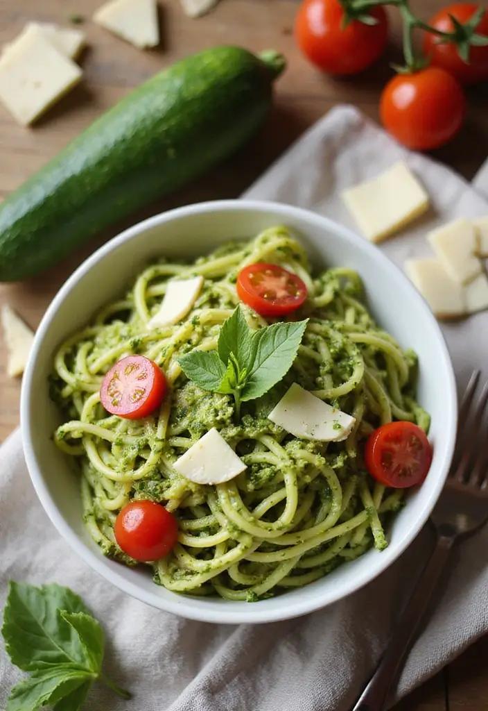 28 Quick Dinner Ideas for Busy Moms and Families - 17. Zucchini Noodles with Pesto