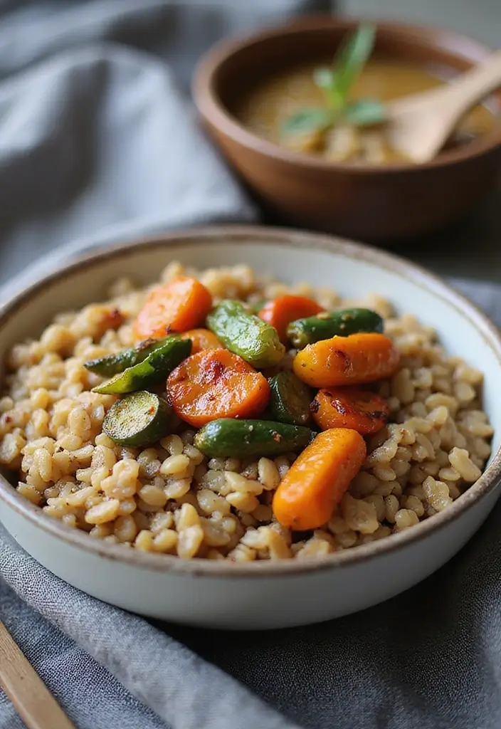 28 Quick Healthy Family Meals for Busy Days - 16. Barley and Vegetable Bowl