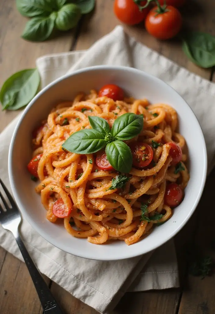 28 Quick Healthy Family Meals for Busy Days - 18. Tomato Basil Pasta