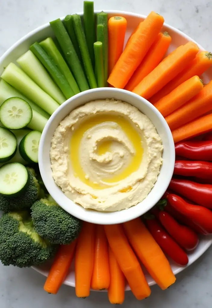 28 Quick Healthy Family Meals for Busy Days - 27. Lemon Garlic Hummus and Veggies