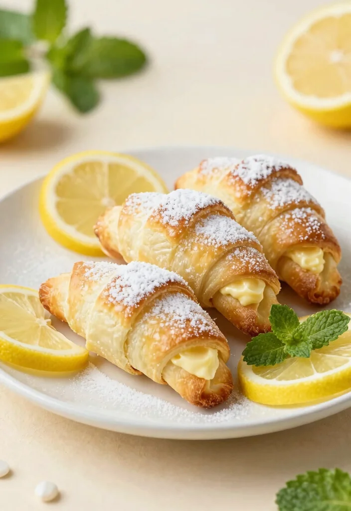 10 Crescent Dessert Recipes for Easy Flaky Sweet Bakes 4. Lemon Cream Cheese Crescents 0