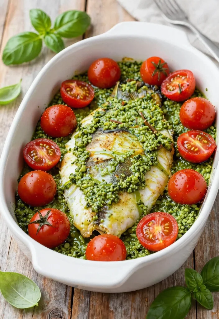 10 Keto Flounder Recipes for Light Savory Low Carb Dinners 2. Pesto Baked Flounder 0