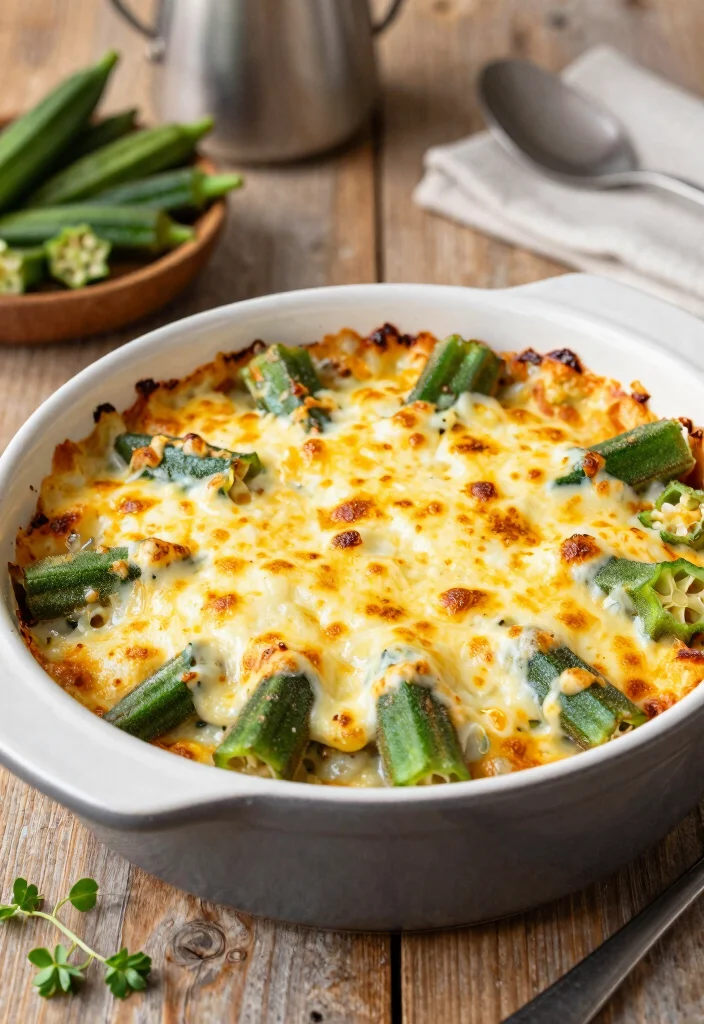 10 Keto Okra Recipes for Crispy Low Carb Sides 3. Okra and Cheese Casserole 0
