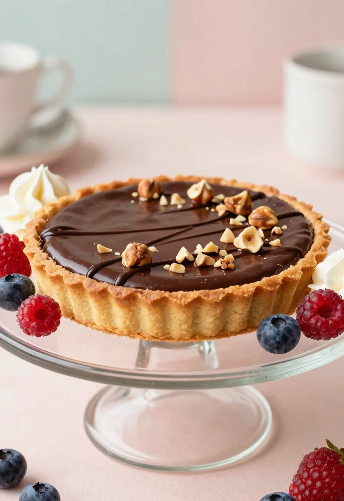 10 Tart Dessert Recipes for Bright Bold Sweet Bakes 3. Chocolate Hazelnut Tart 0