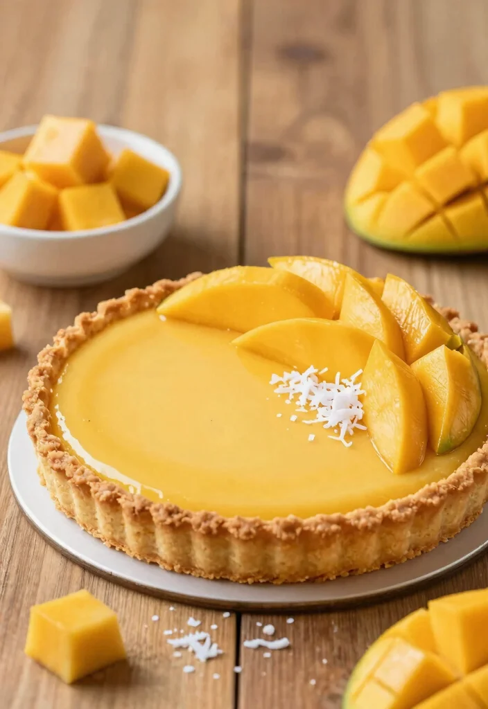 10 Tart Dessert Recipes for Bright Bold Sweet Bakes 9. Tropical Mango Tart 0