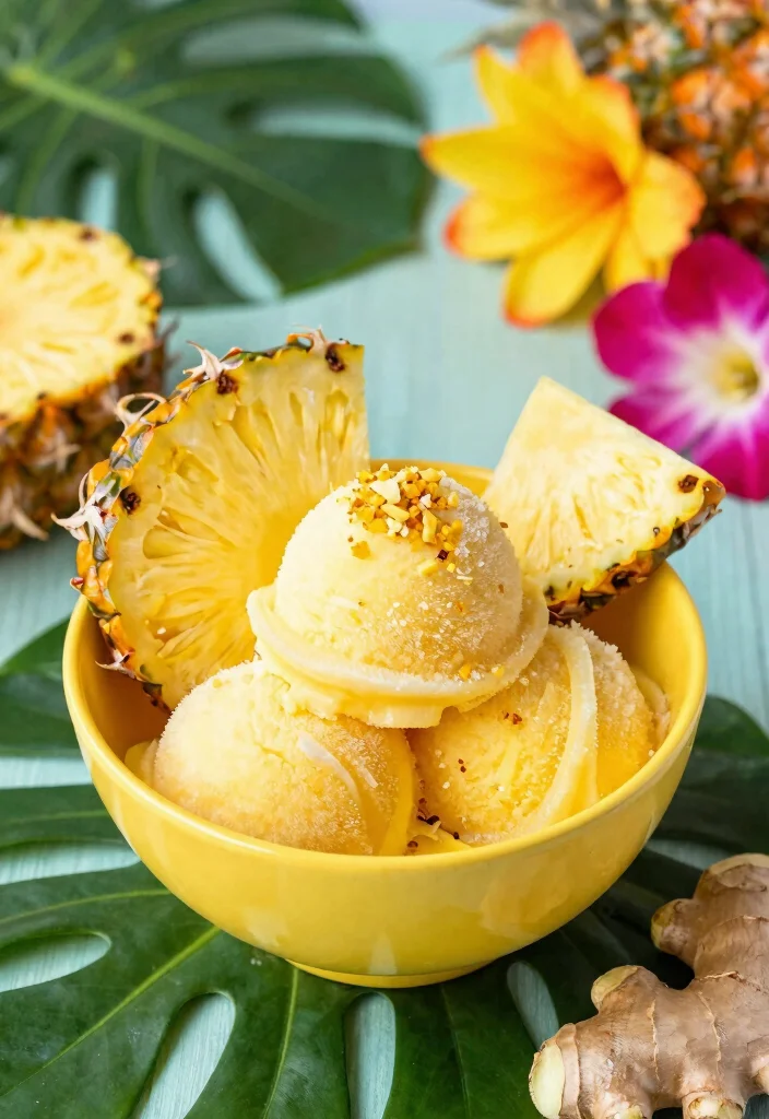 10 Vegan Sorbet Recipes for Refreshing Dairy Free Desserts 4. Exotic Pineapple Ginger Sorbet 0