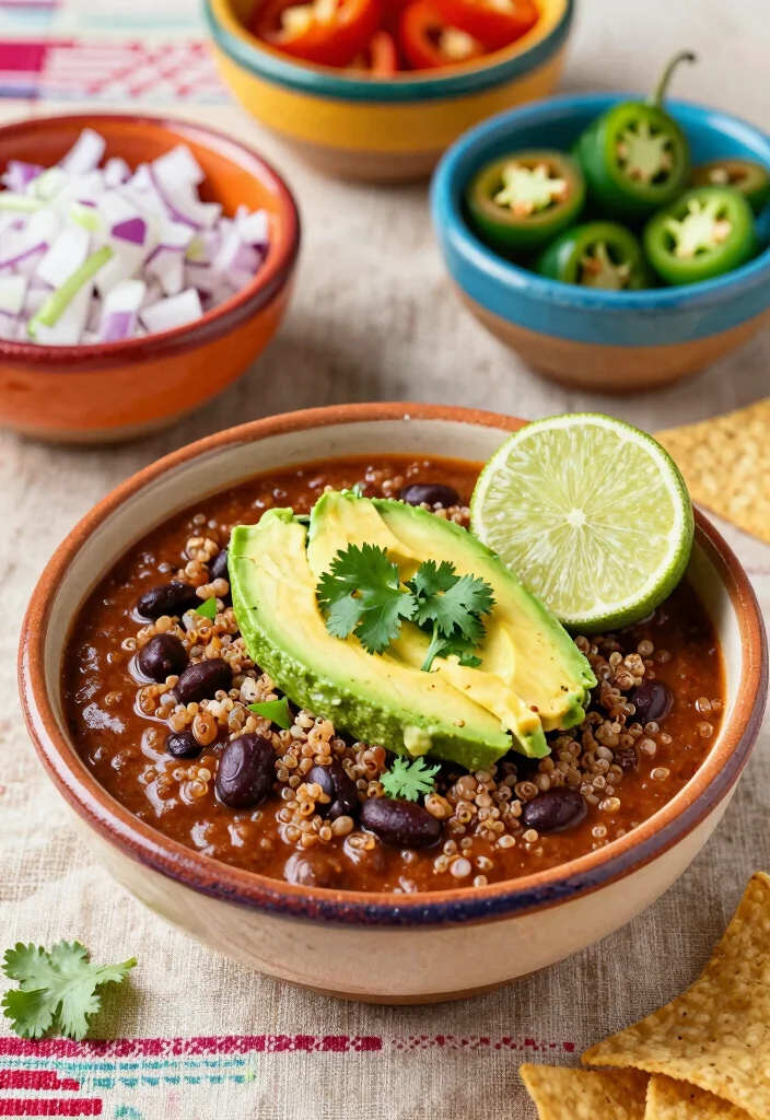 12 Crockpot Dump Dinner Recipes for Set and Forget Meals 2. Mexican Style Quinoa and Black Bean Chili 0