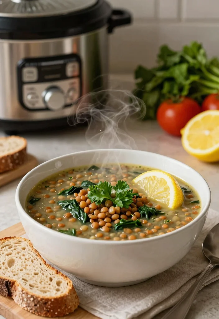 12 Crockpot Dump Dinner Recipes for Set and Forget Meals 5. Lentil and Spinach Soup 0