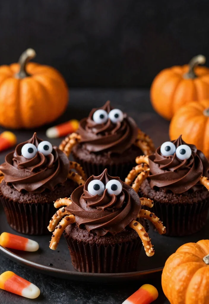 12 Halloween Dessert Recipes for Spooky Sweet Fun 2. Creepy Spider Chocolate Cupcakes 0