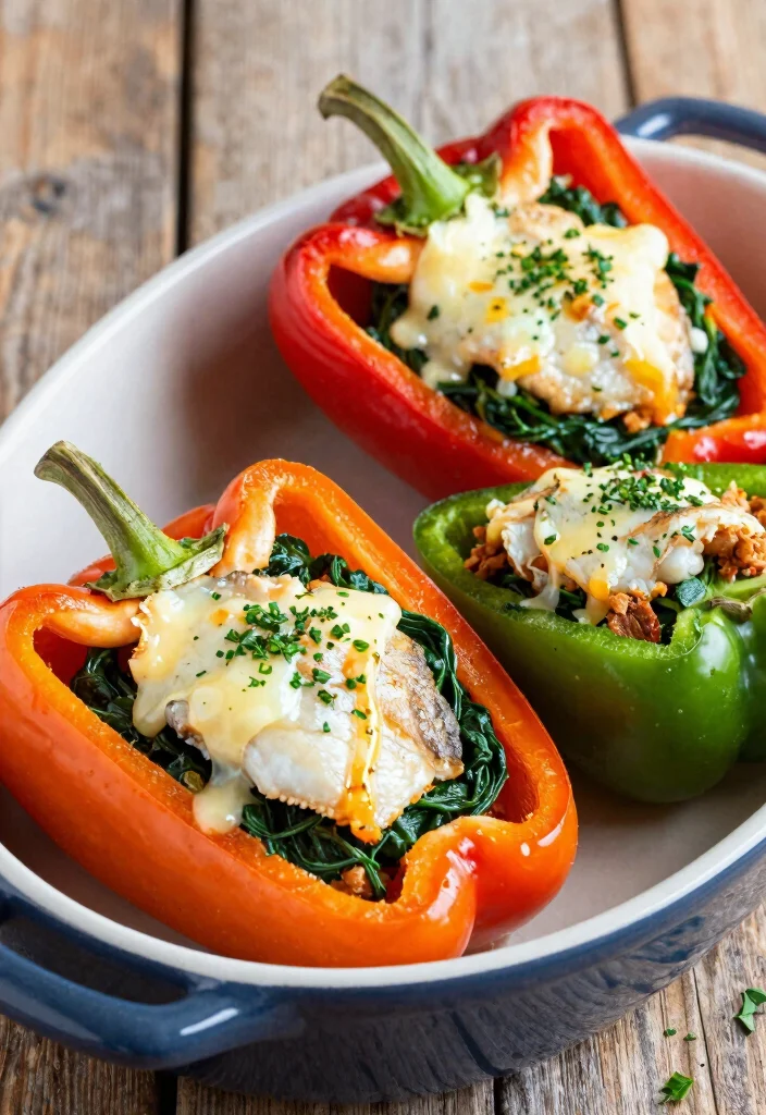 12 Healthy Flounder Recipes for Light Protein Packed Meals 12. Flounder and Spinach Stuffed Peppers 0