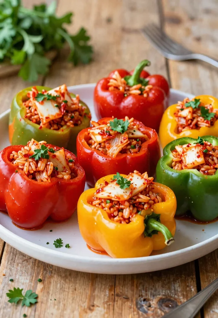12 Kimchi Dinner Recipes for Bold Spicy Flavor 6. Kimchi Stuffed Peppers 0