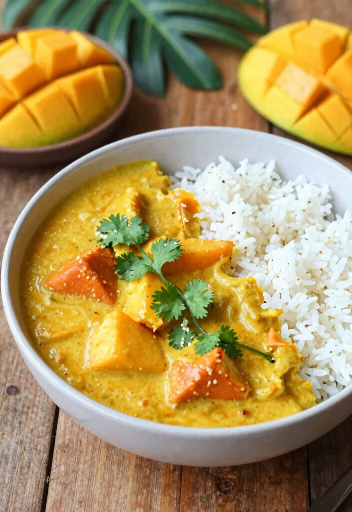 12 Mango Dinner Recipes for Sweet Savory Balance 13 12 Mango Dinner Recipes for Sweet Savory Balance 2. Mango Coconut Curry 0