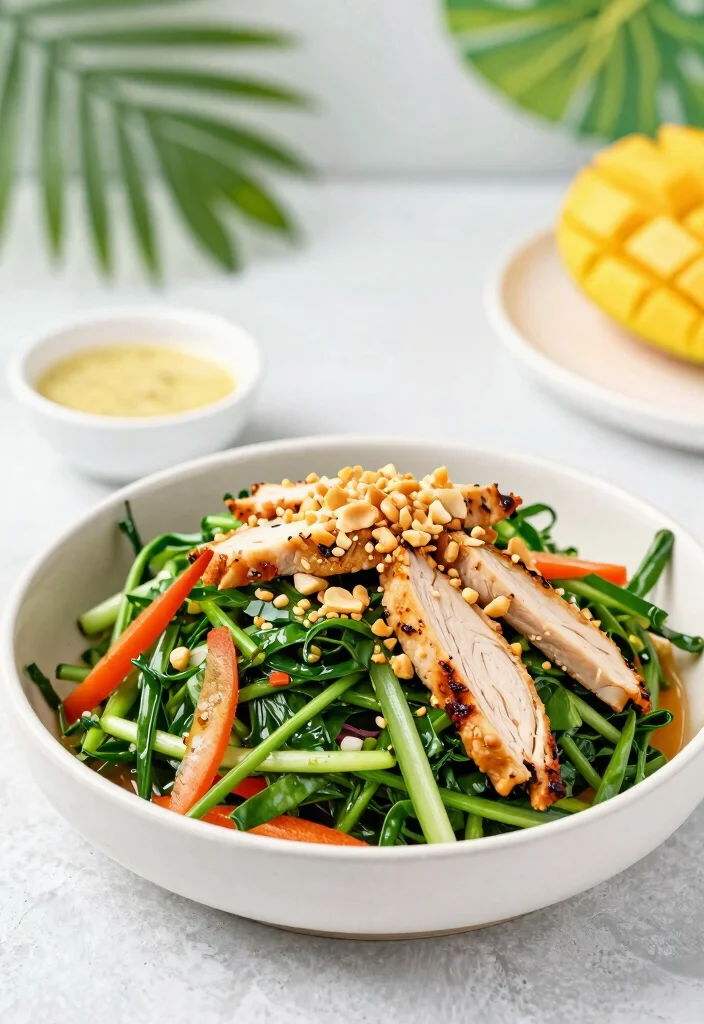 12 Mango Dinner Recipes for Sweet Savory Balance 57 12 Mango Dinner Recipes for Sweet Savory Balance 6. Thai Mango Salad with Grilled Chicken 0