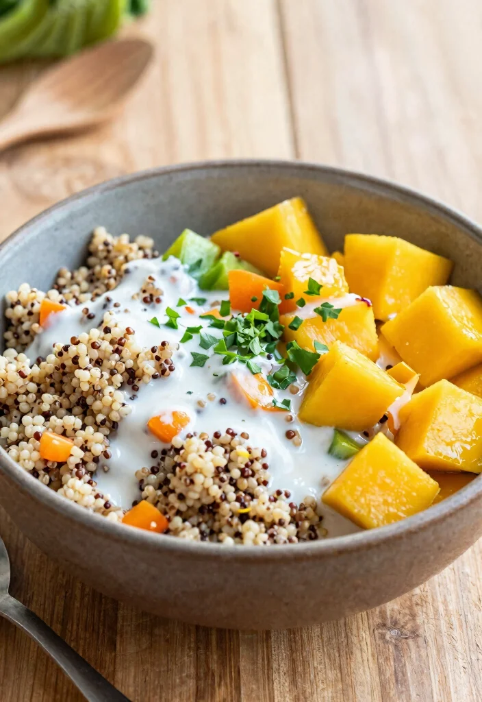 12 Mango Dinner Recipes for Sweet Savory Balance 68 12 Mango Dinner Recipes for Sweet Savory Balance 7. Coconut Mango Quinoa Bowl 0