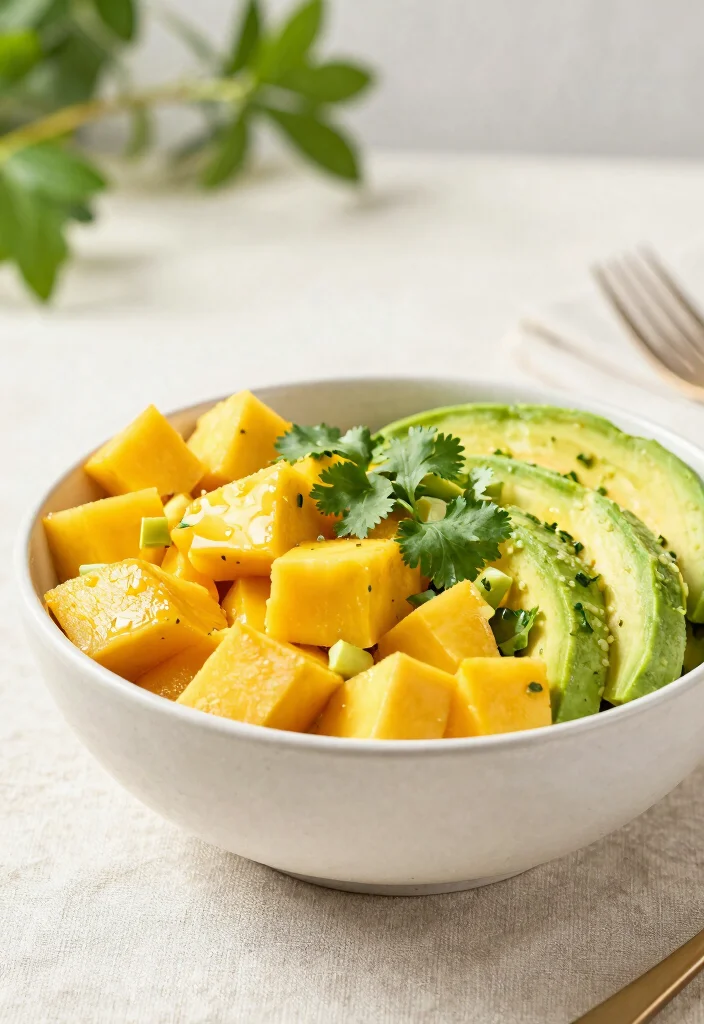 12 Mango Dinner Recipes for Sweet Savory Balance 79 12 Mango Dinner Recipes for Sweet Savory Balance 8. Mango and Avocado Salad with Lime Vinaigrette 0