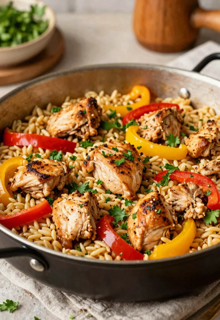 12 Orzo Dinner Recipes for Simple Mediterranean Style Meals 7. Chicken and Orzo Skillet 0