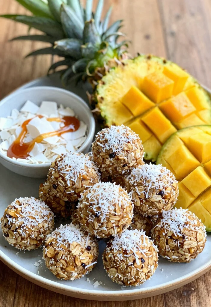 12 Vegan Pineapple Recipes for Sweet and Savory Dishes 56 12 Vegan Pineapple Recipes for Sweet and Savory Dishes - 6. Pineapple Coconut Energy Bites 1