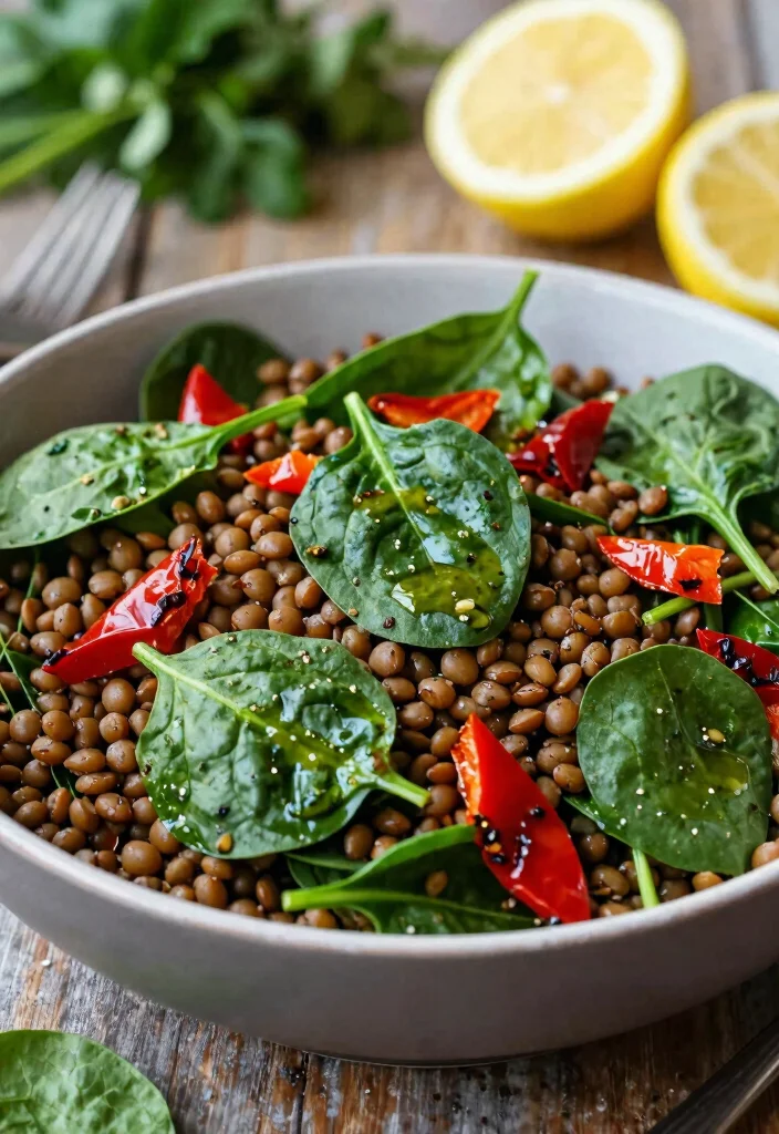 12 Vegan Salad Recipes for Fresh Plant Based Eating 9. Lentil and Spinach Salad 0