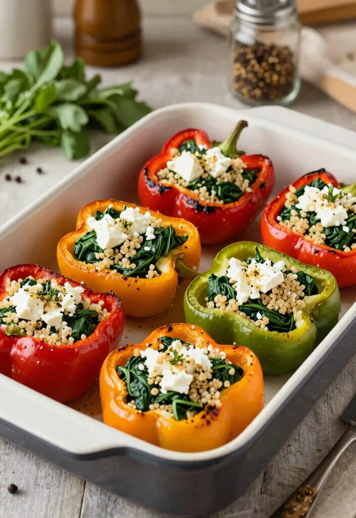 14 Healthy Dishes Recipes for Balanced Everyday Meals 8. Spinach and Feta Stuffed Peppers 0